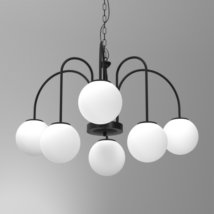 Chandelier on a chain CAMBRIDGE 6xE14/60W/230V black