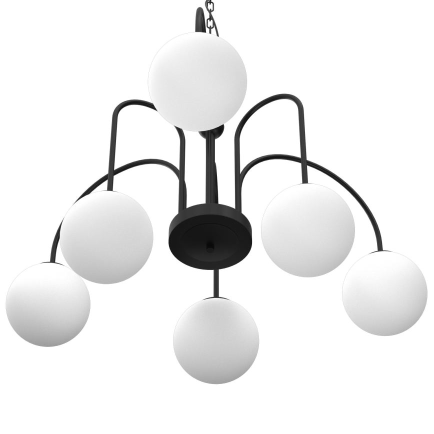 Chandelier on a chain CAMBRIDGE 6xE14/60W/230V black