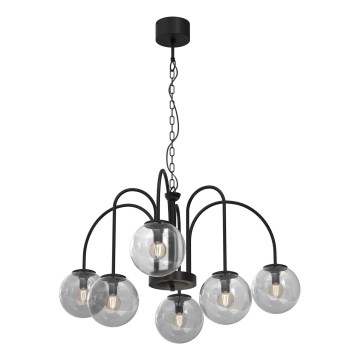 Chandelier on a chain CAMBRIDGE 6xE14/60W/230V black