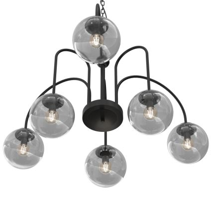 Chandelier on a chain CAMBRIDGE 6xE14/60W/230V black