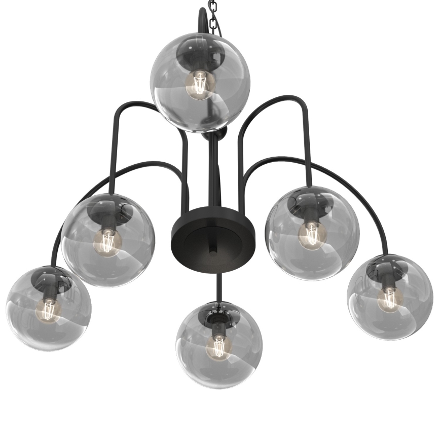 Chandelier on a chain CAMBRIDGE 6xE14/60W/230V black