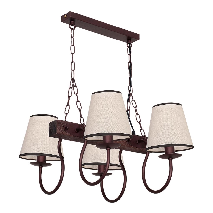 Chandelier on a chain CARIN 4xE14/60W/230V pine