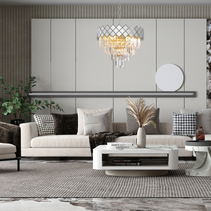 Chandelier on a chain CARISMA 9xE14/40W/230V matte chrome