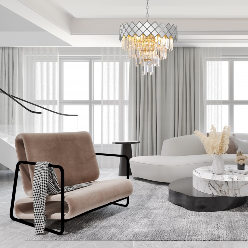 Chandelier on a chain CARISMA 9xE14/40W/230V matte chrome