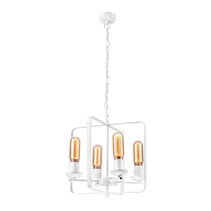 Chandelier on a chain CEDRIC II 4xE27/60W/230V white