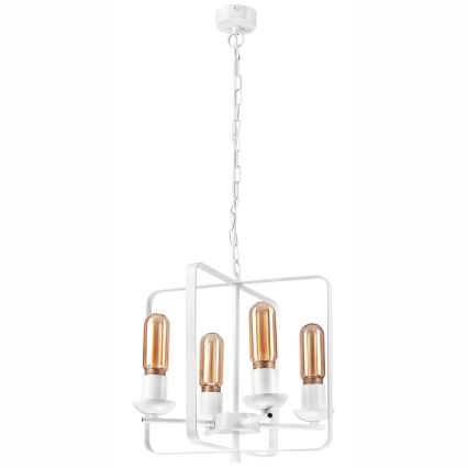 Chandelier on a chain CEDRIC II 4xE27/60W/230V white