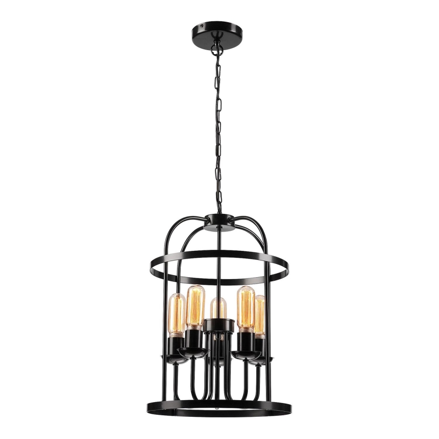 Chandelier on a chain CONSTANTINE 5xE27/60W/230V black