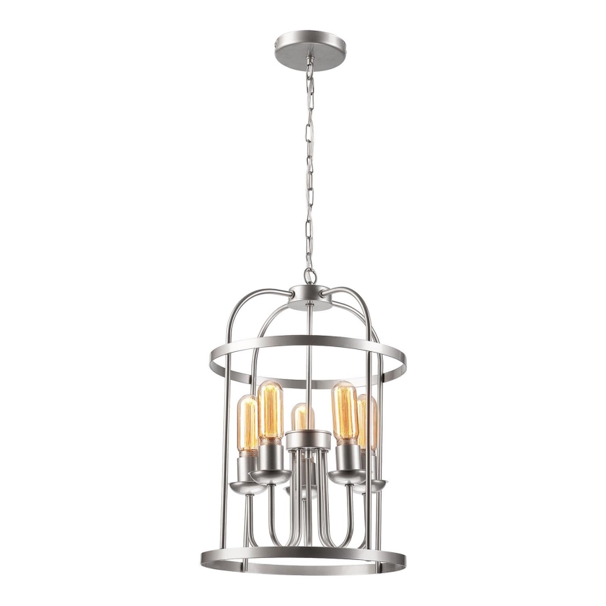 Chandelier on a chain CONSTANTINE 5xE27/60W/230V matte chrome