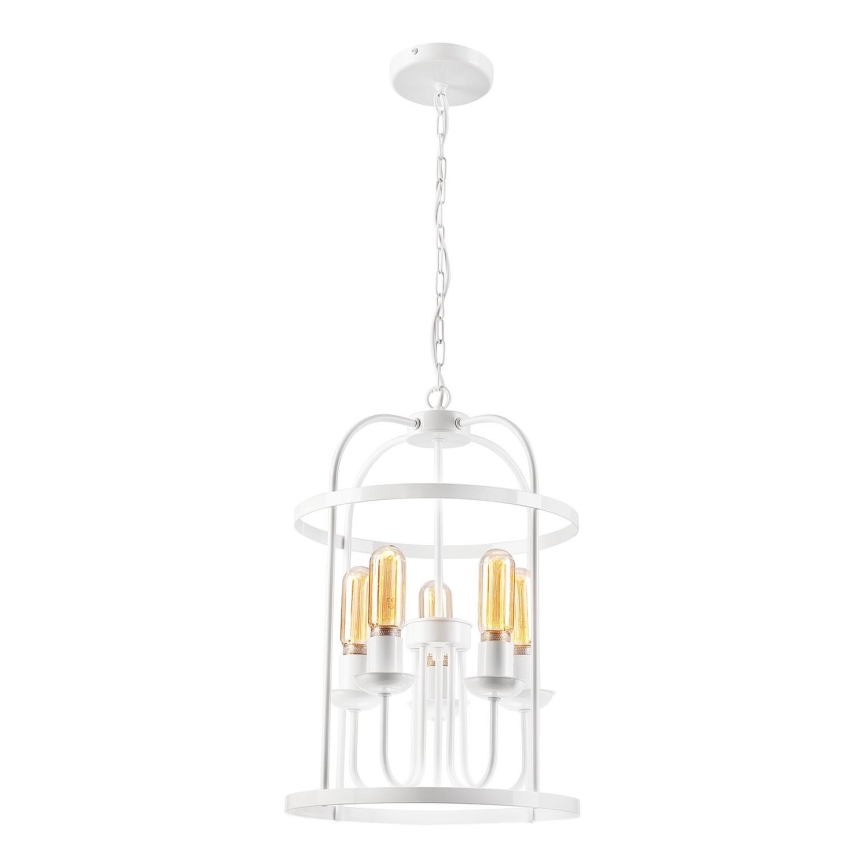 Chandelier on a chain CONSTANTINE 5xE27/60W/230V white
