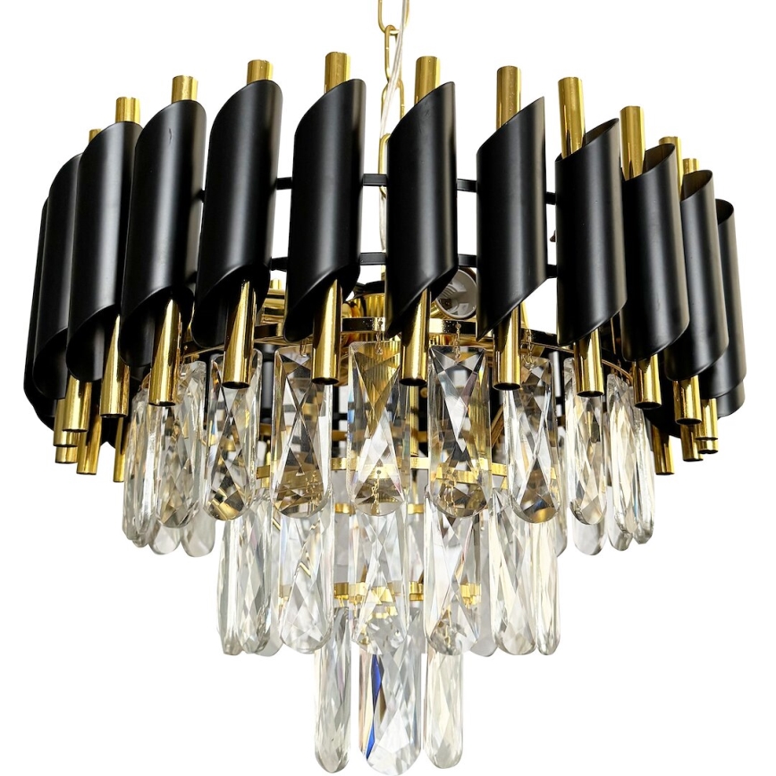 Chandelier on a chain CRISTAL 5xE14/40W/230V gold/black