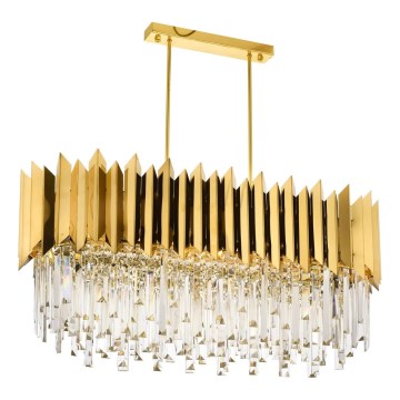 Chandelier on a chain CRYSTALLINE 8xE27/40W/230V gold