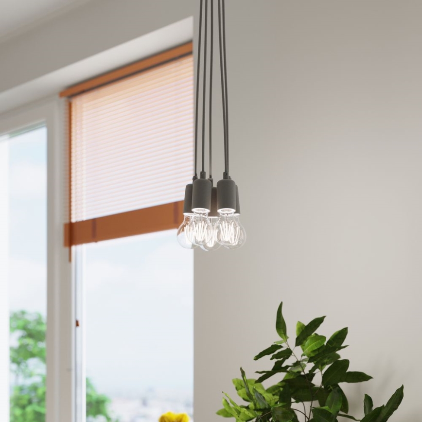 Chandelier on a chain DIEGO 1xE27/60W/230V grey