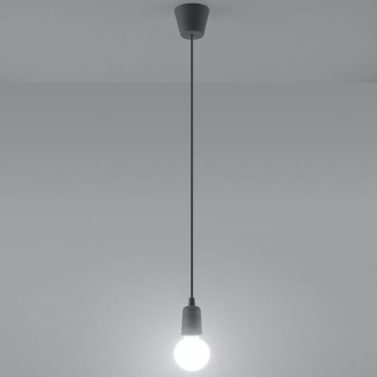 Chandelier on a chain DIEGO 1xE27/60W/230V grey