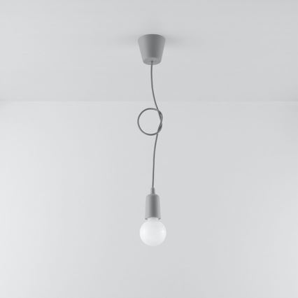 Chandelier on a chain DIEGO 1xE27/60W/230V grey