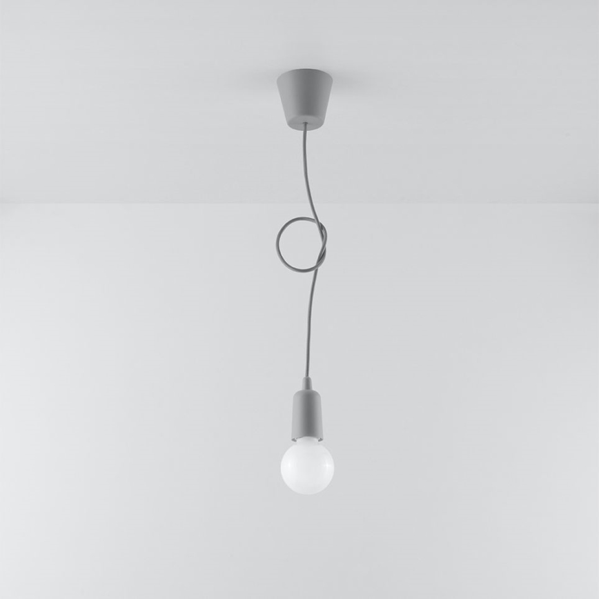 Chandelier on a chain DIEGO 1xE27/60W/230V grey