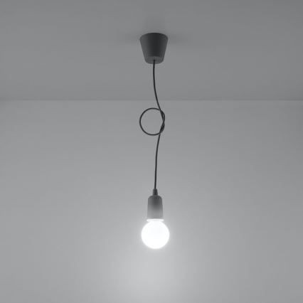Chandelier on a chain DIEGO 1xE27/60W/230V grey