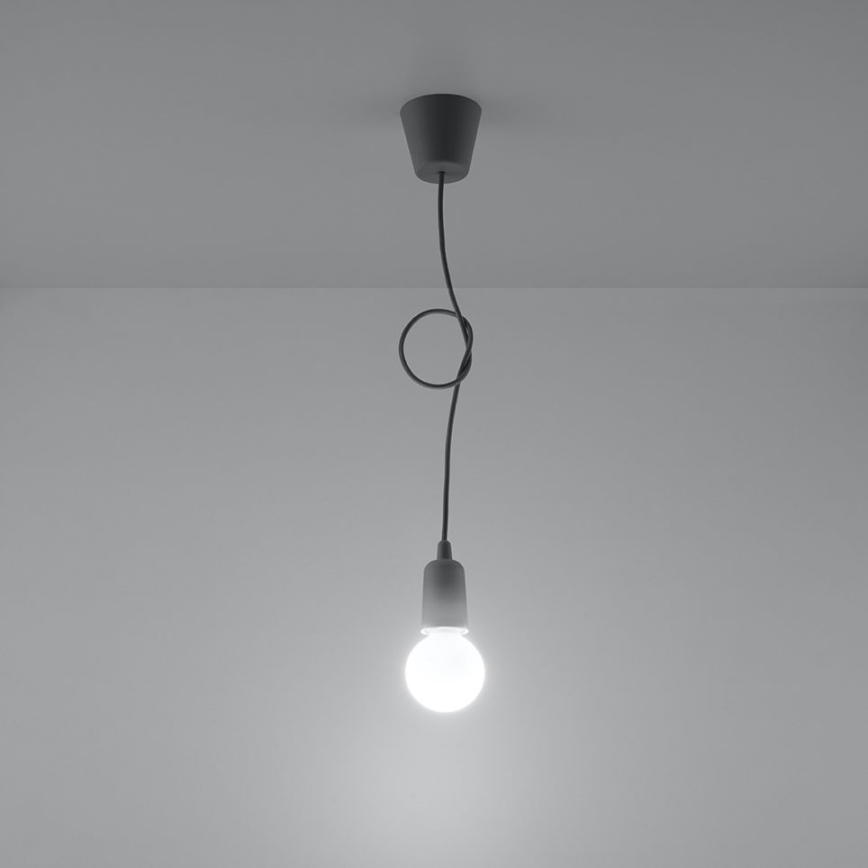 Chandelier on a chain DIEGO 1xE27/60W/230V grey
