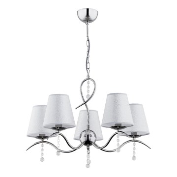 Chandelier on a chain DIVA 5xE14/10W/230V shiny chrome