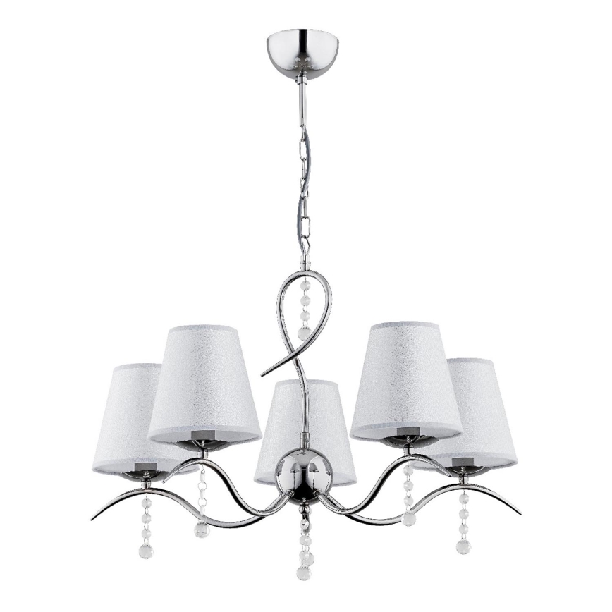Chandelier on a chain DIVA 5xE14/10W/230V shiny chrome