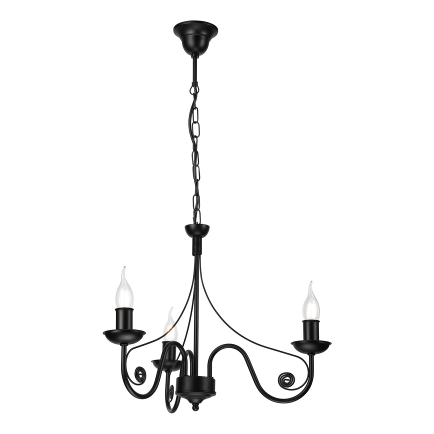 Chandelier on a chain DONATO 3xE14/40W/230V black