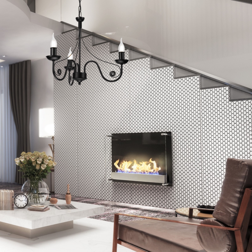 Chandelier on a chain DONATO 3xE14/40W/230V black
