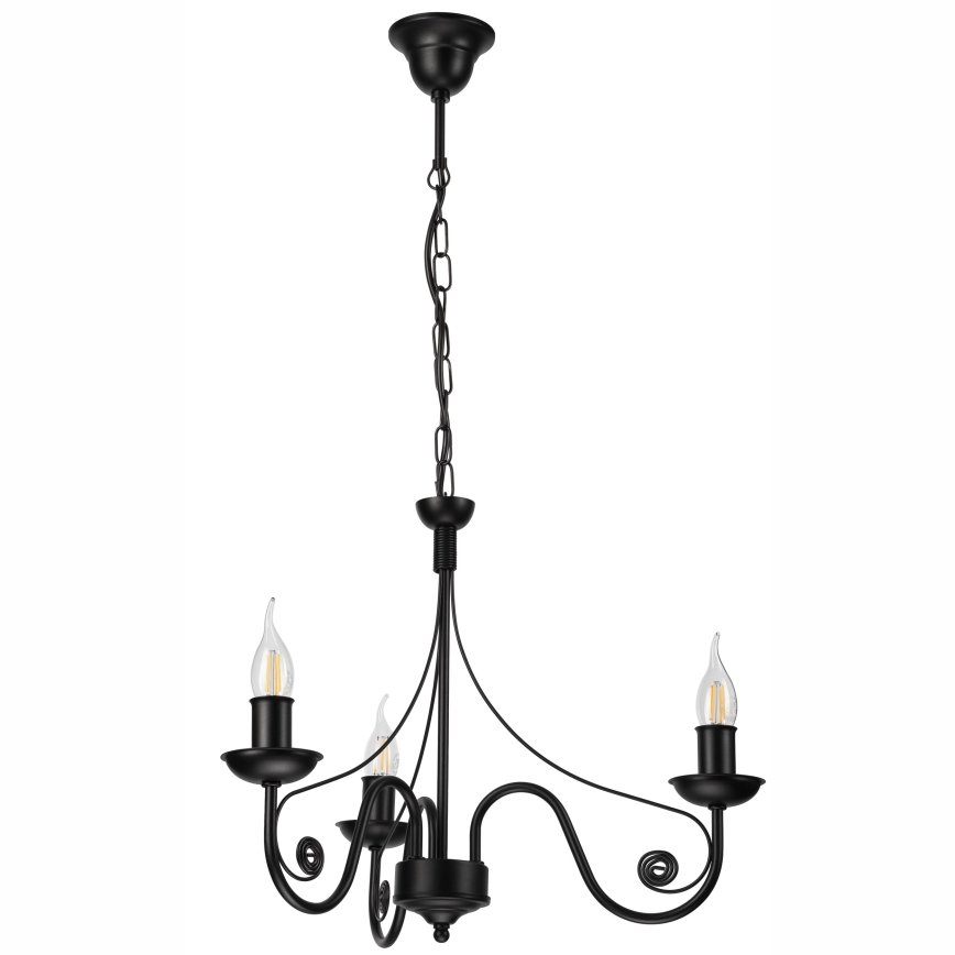 Chandelier on a chain DONATO 3xE14/40W/230V black