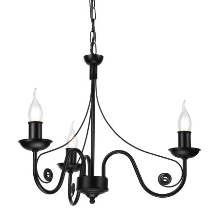 Chandelier on a chain DONATO 3xE14/40W/230V black
