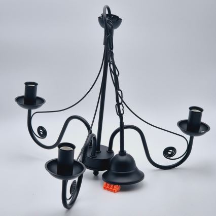 Chandelier on a chain DONATO 3xE14/40W/230V black
