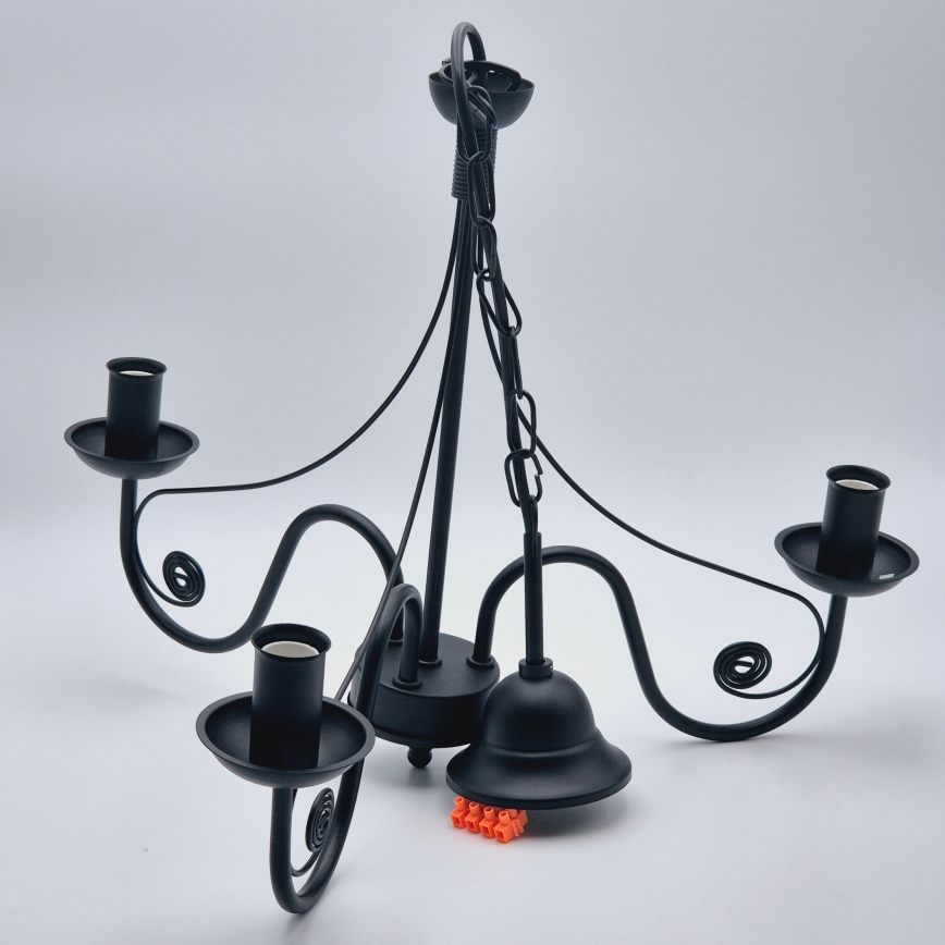 Chandelier on a chain DONATO 3xE14/40W/230V black