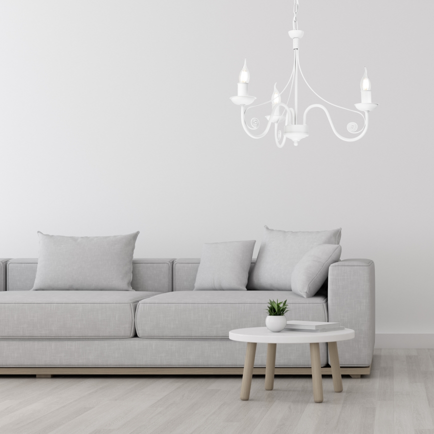 Chandelier on a chain DONATO 3xE14/40W/230V white
