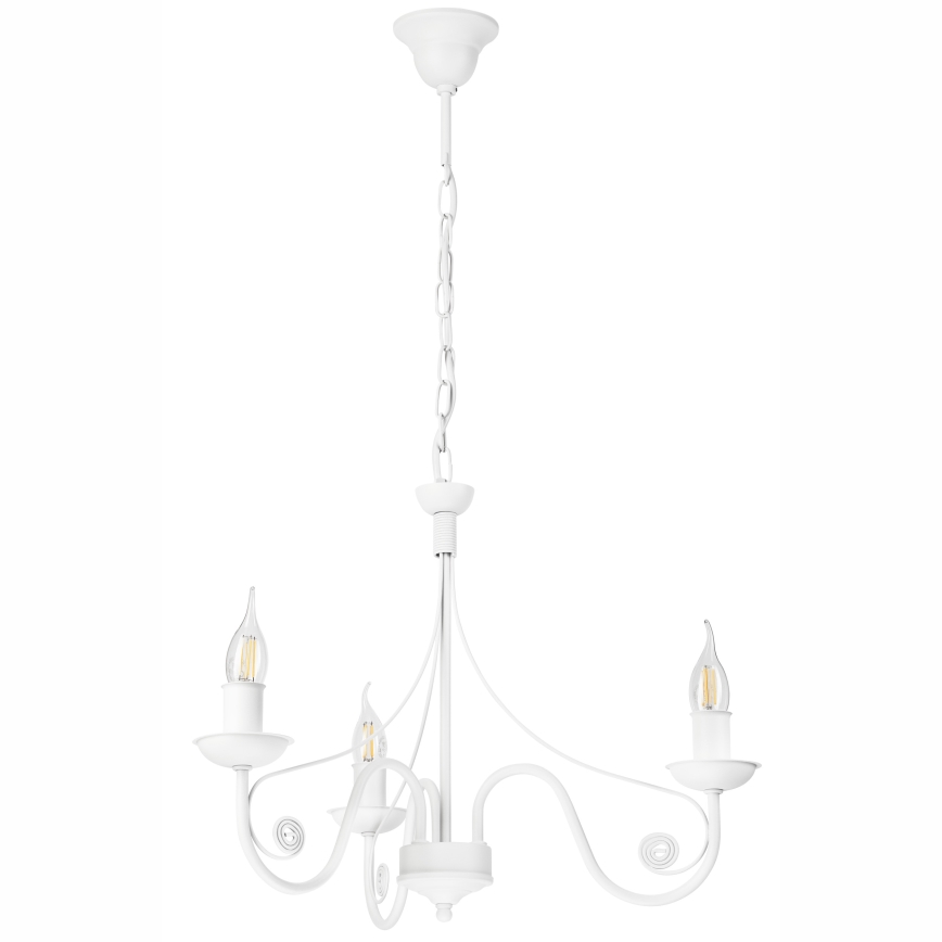 Chandelier on a chain DONATO 3xE14/40W/230V white