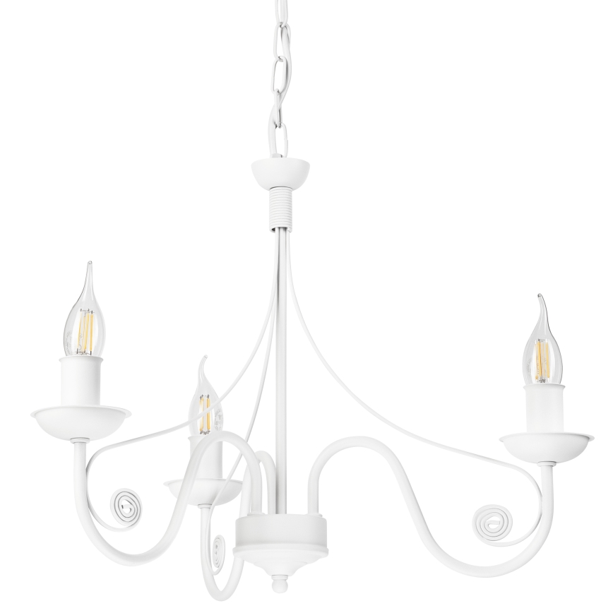 Chandelier on a chain DONATO 3xE14/40W/230V white