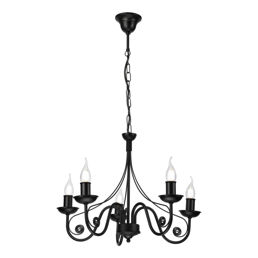 Chandelier on a chain DONATO 5xE14/40W/230V black
