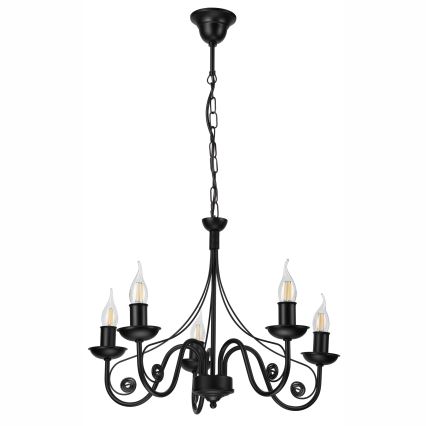 Chandelier on a chain DONATO 5xE14/40W/230V black