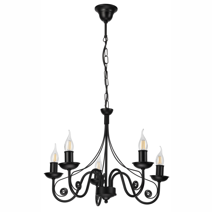 Chandelier on a chain DONATO 5xE14/40W/230V black