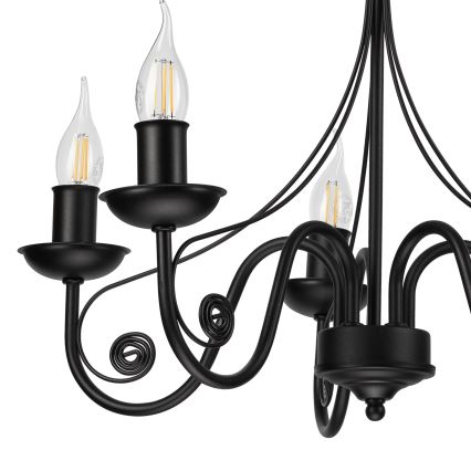 Chandelier on a chain DONATO 5xE14/40W/230V black