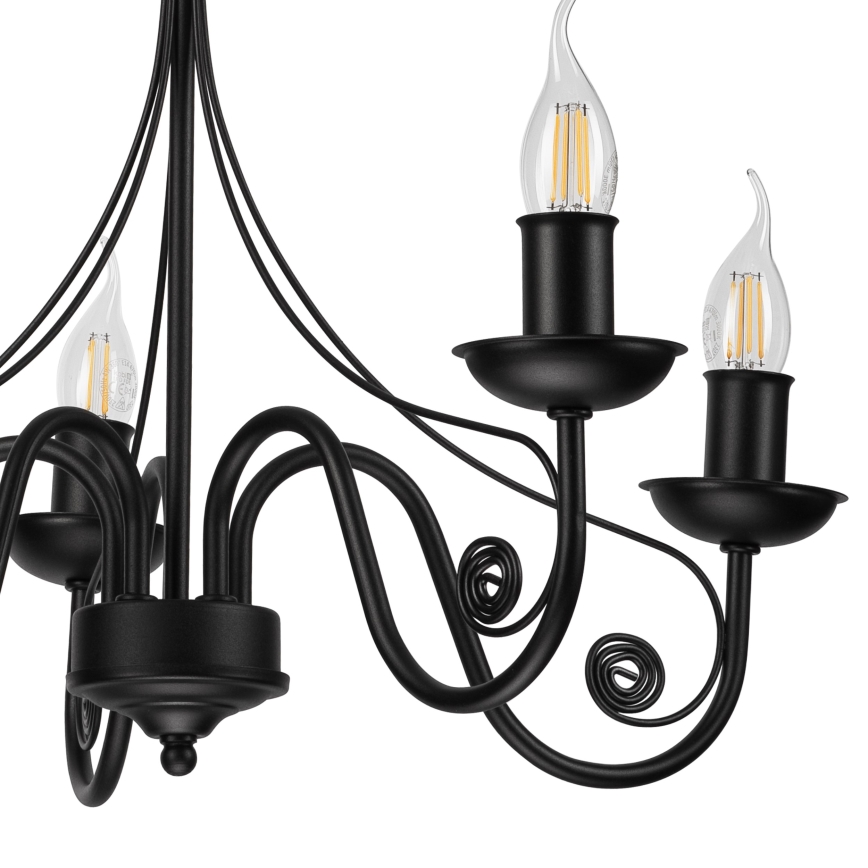 Chandelier on a chain DONATO 5xE14/40W/230V black