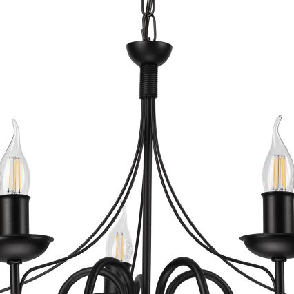 Chandelier on a chain DONATO 5xE14/40W/230V black