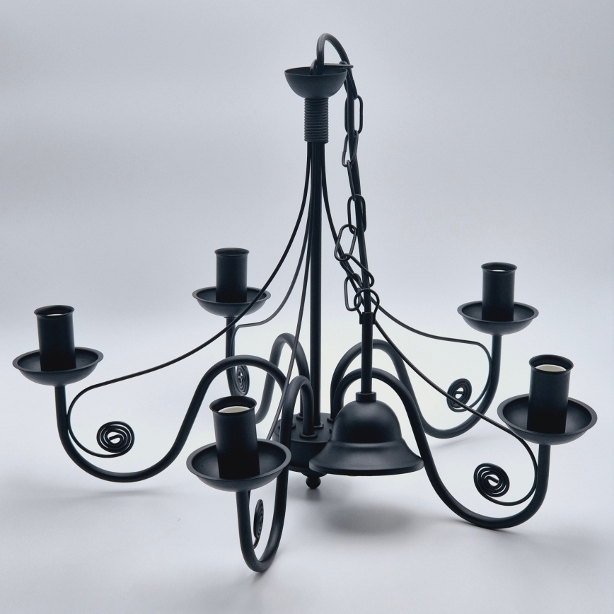 Chandelier on a chain DONATO 5xE14/40W/230V black