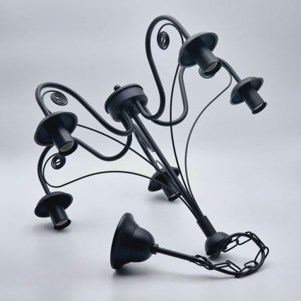 Chandelier on a chain DONATO 5xE14/40W/230V black