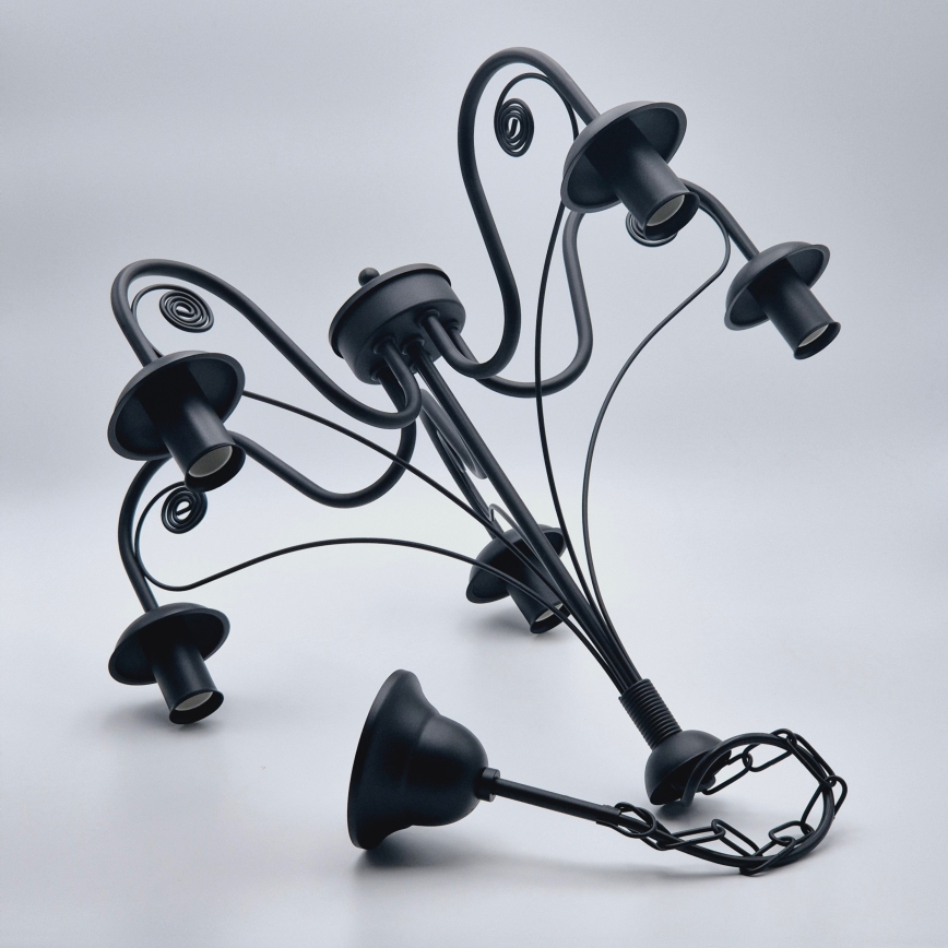Chandelier on a chain DONATO 5xE14/40W/230V black