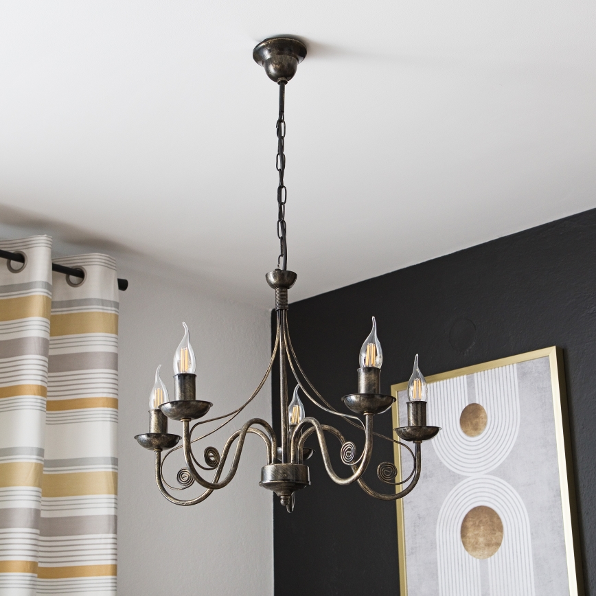 Chandelier on a chain  DONATO 5xE14/40W/230V