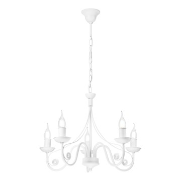 Chandelier on a chain DONATO 5xE14/40W/230V white