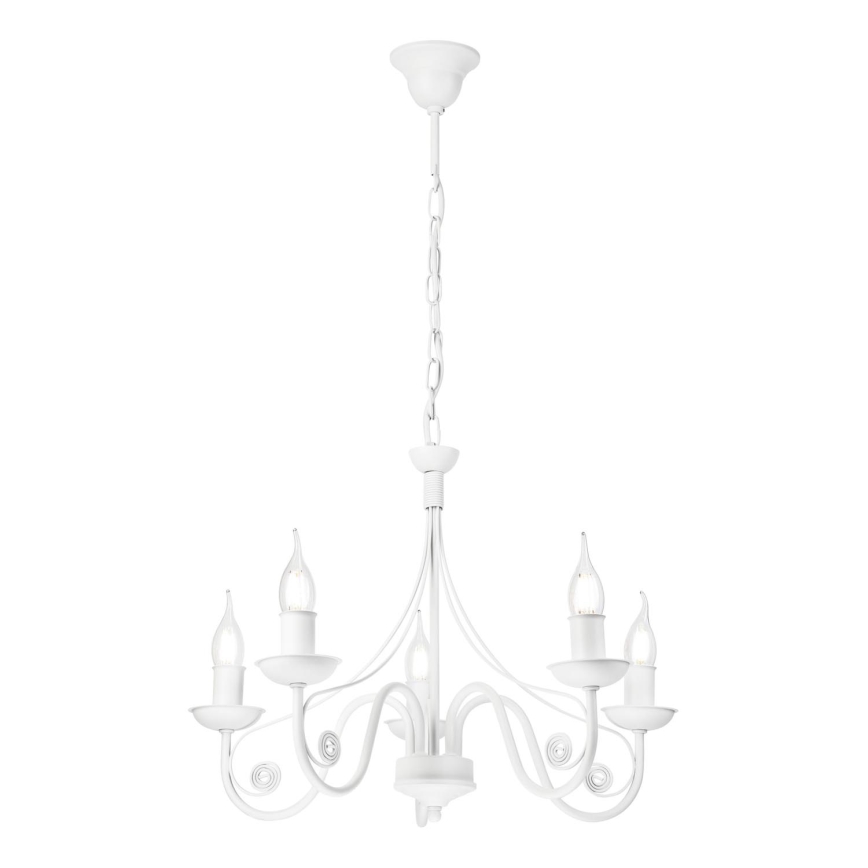 Chandelier on a chain DONATO 5xE14/40W/230V white