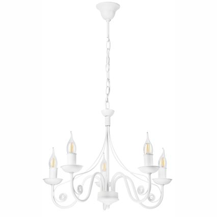 Chandelier on a chain DONATO 5xE14/40W/230V white