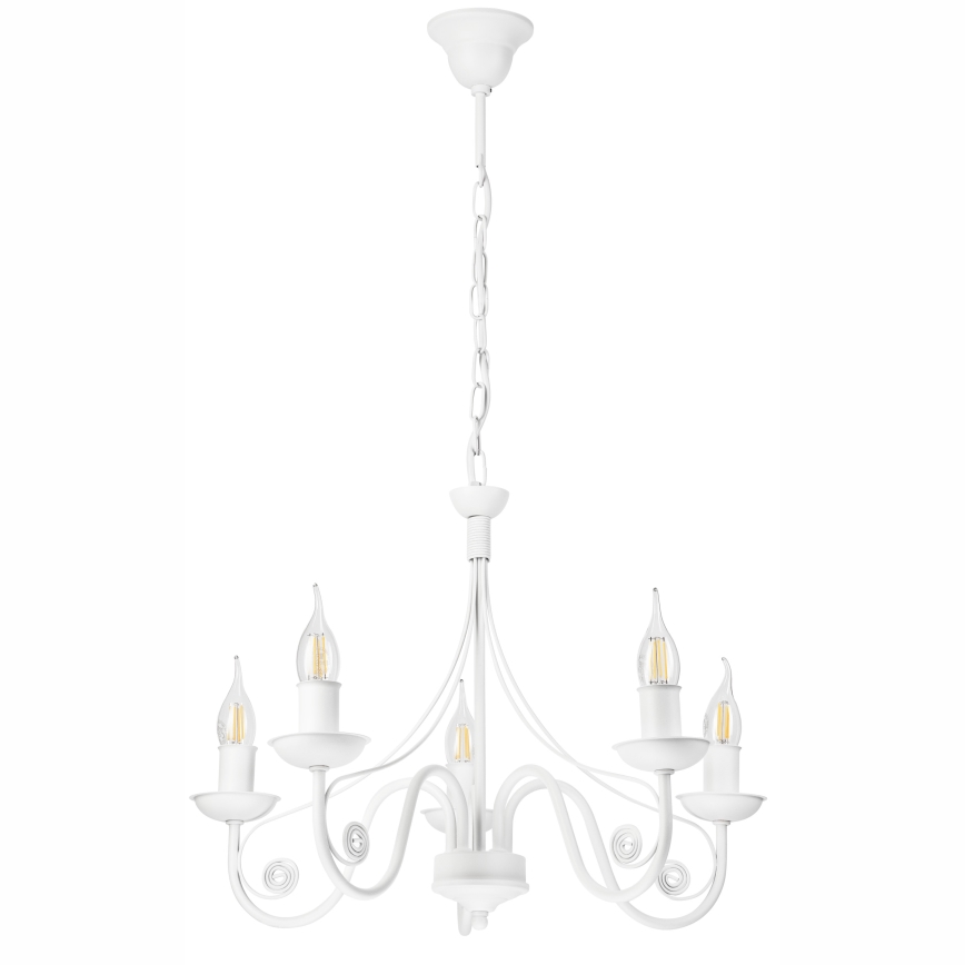Chandelier on a chain DONATO 5xE14/40W/230V white