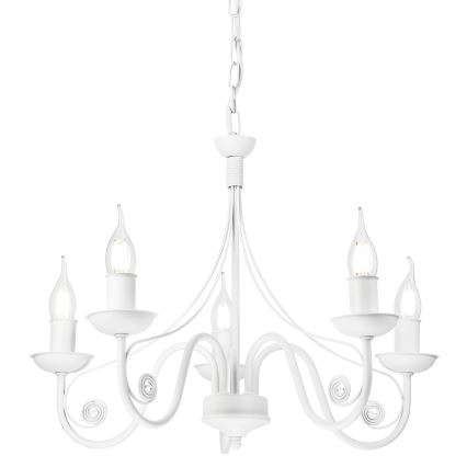 Chandelier on a chain DONATO 5xE14/40W/230V white