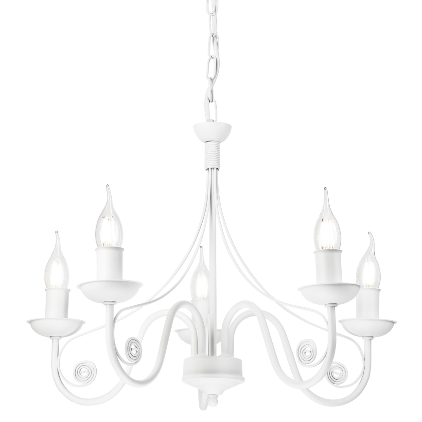 Chandelier on a chain DONATO 5xE14/40W/230V white
