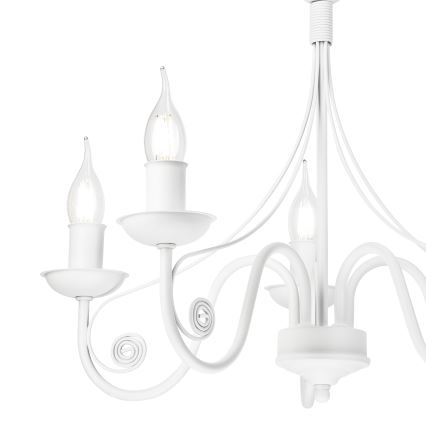 Chandelier on a chain DONATO 5xE14/40W/230V white