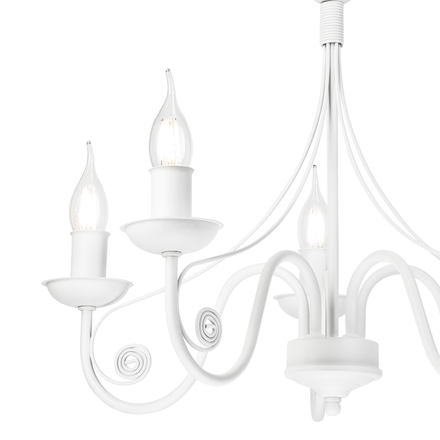 Chandelier on a chain DONATO 5xE14/40W/230V white